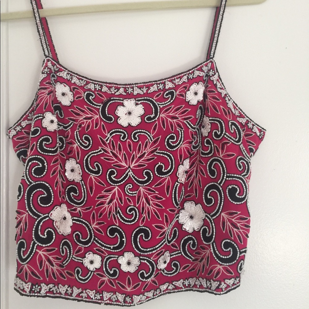 BEADED CROPPED TOP